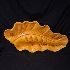 Vintage Leaf-Shaped Ceramic Dish/Ashtray